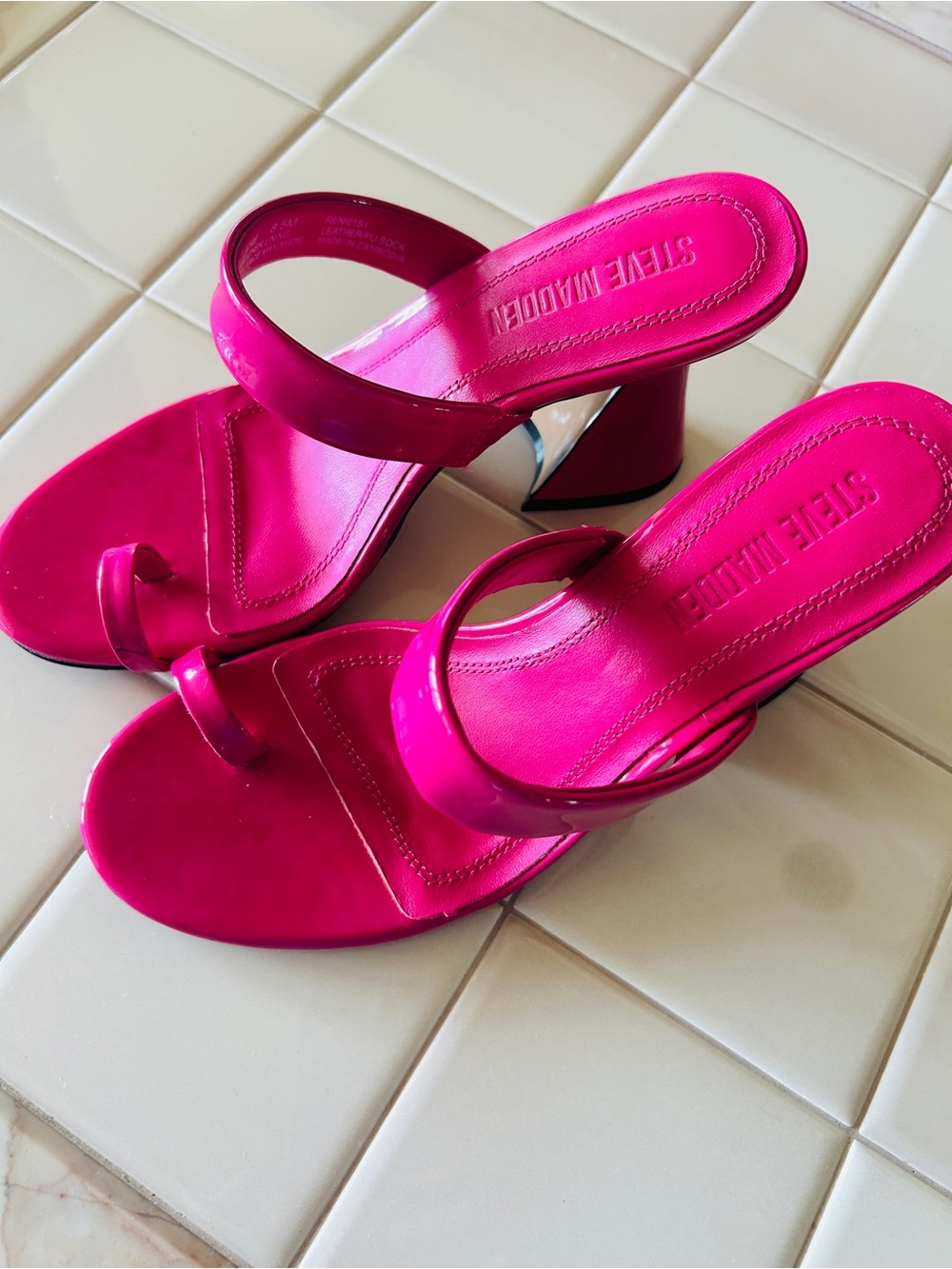 Steve Madden Hot Pink Strappy Block Heel Sandal